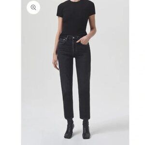 Agolde Riley High Rise Straight Crop Jeans in Panoramic